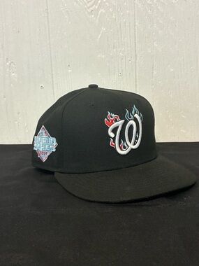 Washington Nationals flame fitted hat 7 3/8 New Era 59FIFTY 2019 World Series
